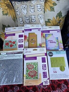 Crafters Companion Gemini and Sizzix 3D Embossing Folders Set of 6